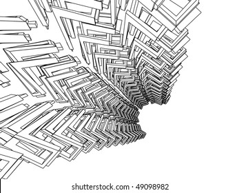 3d abstract architecture