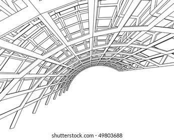 3d abstract architecture