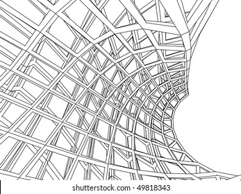 3d abstract architecture