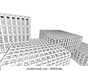 3d abstract architecture