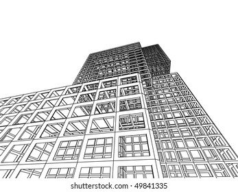 3d abstract architecture