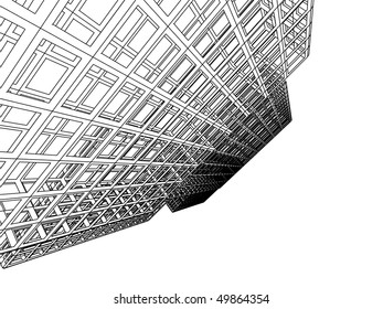 3d abstract architecture