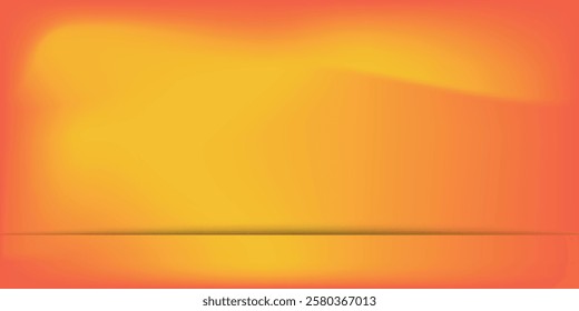 3d abstract autumn studio room background. Orange, brown dark gradient empty wall backdrop. Back ground horizontal mockup product season  modern gradient