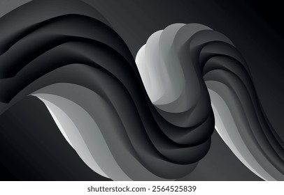 3d abstract background black and white