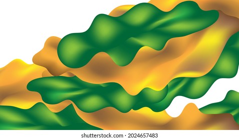 3d abstract background, with a blend of yellow and green colors 