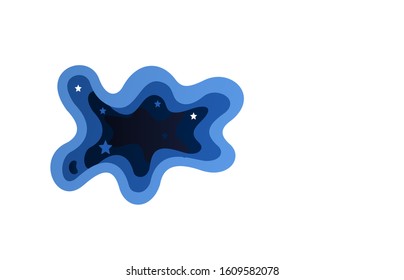 3D abstract background with blue paper cut waves and background. Vector design layout for presentations,book cover, flyers, posters,