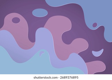 Fondo abstracto 3D Formas de corte de papel de color azul y púrpura. Diseño de Vector para presentaciones de negocios, folletos, carteles e invitaciones