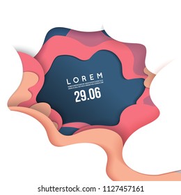 3D abstract background with bright paper cut shapes. Vector design layout for business presentations, flyers, posters