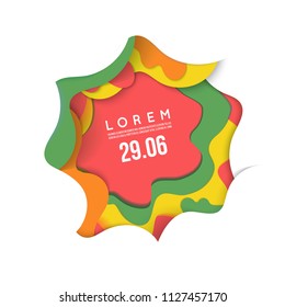 3D abstract background with bright paper cut shapes. Vector design layout for business presentations, flyers, posters