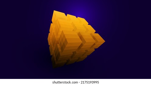 Fondo Resumen 3D Con Cubo Colorido. Fondo Resumen volumétrico. Ciencia y Tecnología. Comunicaciones de Internet. Ilustración vectorial.