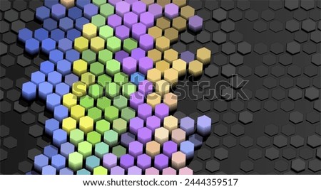 3d abstract background of colorful hexagon pattern.