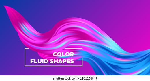3d Abstract Background. Colorful Wave Shapes. Trendy Vector Illustration EPS10 for Your Creative Design. Beautiful Fluid Interweaving. 3d Poster with Abstract Bright Liquid for Business Presentation.