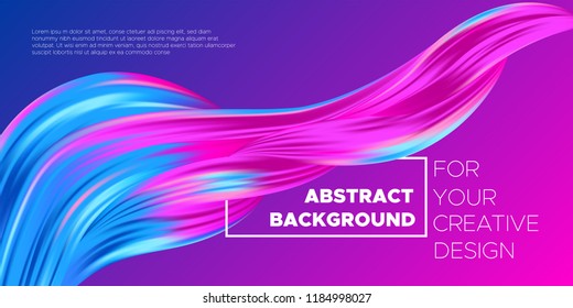 3d Abstract Background. Colorful Wave Shapes. Trendy Vector Illustration EPS10 for Your Creative Design. Beautiful Fluid Interweaving. 3d Poster with Abstract Bright Liquid for Business Presentation.