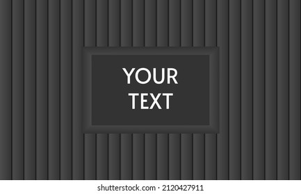 3D abstract background with copyspace. Luxury black matte backdrop. Chic vector template with place for lettering