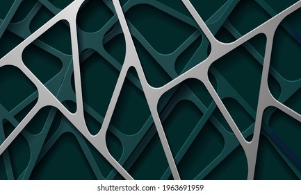 3D abstract background with dark paper cut shapes