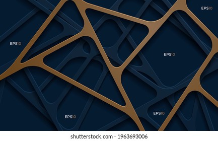 3D abstract background with dark paper cut shapes