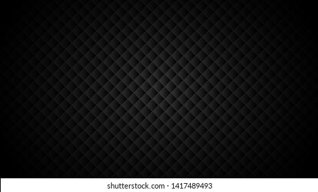 3D abstract background, dark texture with rhombuses. Black cool background. Vector illustration.