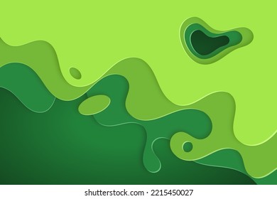 3D abstract background with deep green paper cut waves. Wavy geometric poster. design layout for business presentations, flyers, posters, invitations ,book cover or annual report template design