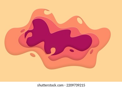 fondo abstracto 3D con ondas de corte de papel profundo. Afiche geométrico ondulado. diseño de diseño para presentaciones de negocios, volantes, carteles, invitaciones, portada de libros o diseño de plantillas de informes anuales