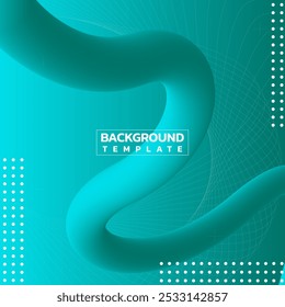 3D Abstract Background Design with Wavy Ribbon Elements and Geometric Patterns