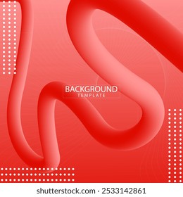 Design de fundo abstrato 3D com elementos de fita ondulada e padrões geométricos