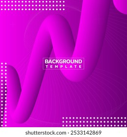 3D Abstract Background Design with Wavy Ribbon Elements and Geometric Patterns