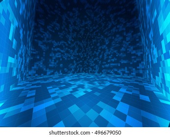 3D Abstract Background. Digital Cube Inside. Good for Technology Business Artwork. Vector Illustration.