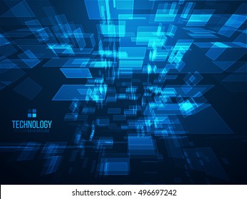 3D Abstract Background. Digital Planes in Perspective. Technology Business Background. Vector Illustration.