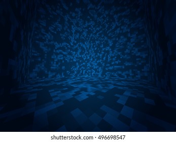 3D Abstract Background. Digital Planes in Perspective. Technology Business Background. Vector Illustration.