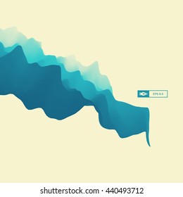 3D Abstract Background. Dynamic Effect. Futuristic Technology Style. Motion Vector Illustration. 