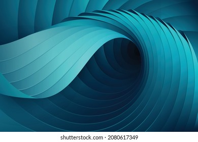 3D Abstract  background dynamic wavy with paper cut shapes