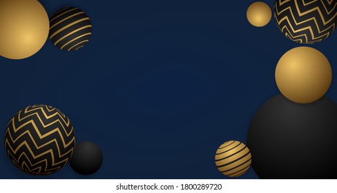 3D abstract background. Geometric gold black line color in 
a circle shape