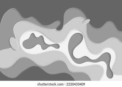3D abstract background and gradient , gray to black, paper cut shapes. Vector design layout for business presentations, flyers, posters and invitations