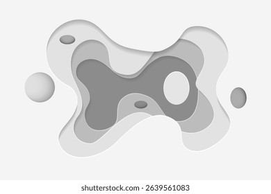3D abstract background and gradient, grey paper cut shapes. Vector design layout for business presentations, flyers, posters and invitations
