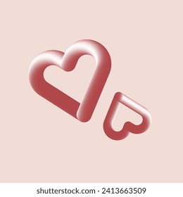 3d abstract background, love shaped