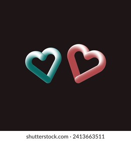 3d abstract background, love shaped