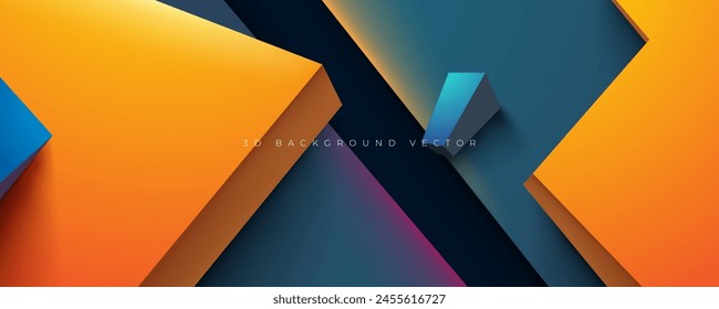 3D Abstrakter Hintergrund Moderne Form Dekoration Design Vektorgrafik.