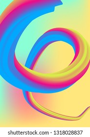 3d abstract background with moving bright waves. Bright background in acid color.