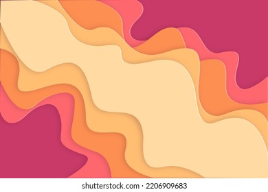 Abstrakter 3D-Hintergrund und orange-rosa Papierschnitt-Formen. Vektordesign-Layout für Geschäftsvorträge, Flyer, Poster und Einladungen