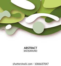 3D abstract background with paper cut shapes. Vector geometric design layout for business presentations, invitations, flyers, posters. Paper carving art. Modern origami design template