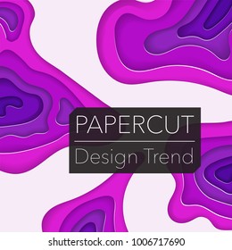 3D abstract background with paper cut shapes. Vector papercut design layout for business card, presentations, flyers or posters on white paper. Modern colorful carving art background template