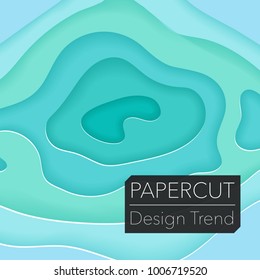 3D abstract background with paper cut shapes. Vector papercut design layout for business card, presentations, flyers or posters on white paper. Modern colorful carving art background template