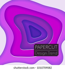 3D abstract background with paper cut shapes. Vector papercut design layout for business card, presentations, flyers or posters on white paper. Modern colorful carving art background template