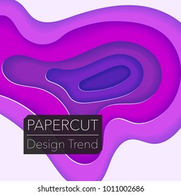 3D abstract background with paper cut shapes. Vector papercut design layout for business card, presentations, flyers or posters on white paper. Modern colorful carving art background template