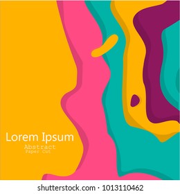 3D abstract background with paper cut shapes. Vector design layout for business presentations, flyers