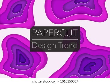 3D abstract background with paper cut shapes. Vector papercut design layout for business card, presentations, flyers or posters on white paper. Modern colorful carving art background template.