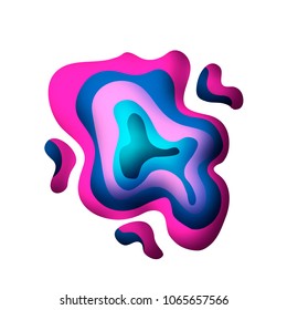 3D abstract background with paper cut shapes. .Layered tunnel wave background. Shadows box. Vector design for business presentations, flyers, posters.