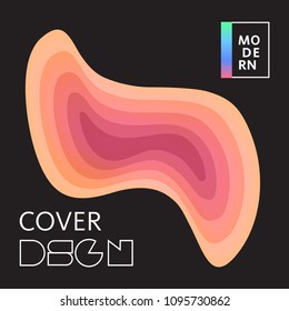 3D abstract background with paper cut shapes. Vector papercut design layout for business card, presentations, flyers or posters on white paper. Modern colorful carving art background template.