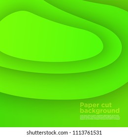 3D abstract background with paper cut shapes. Vector design layout for business presentations, flyers, posters and invitations. carving art green