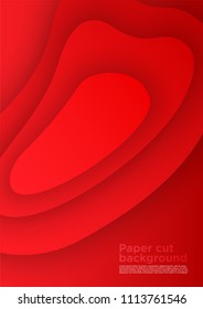 3D abstract background with paper cut shapes. Vector design layout for business presentations, flyers, posters and invitations. carving art red